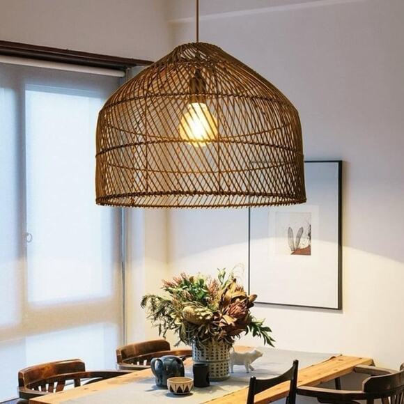 Arturesthome pendant light black rattan New in Box chandelier lamp - Picture 3 of 9